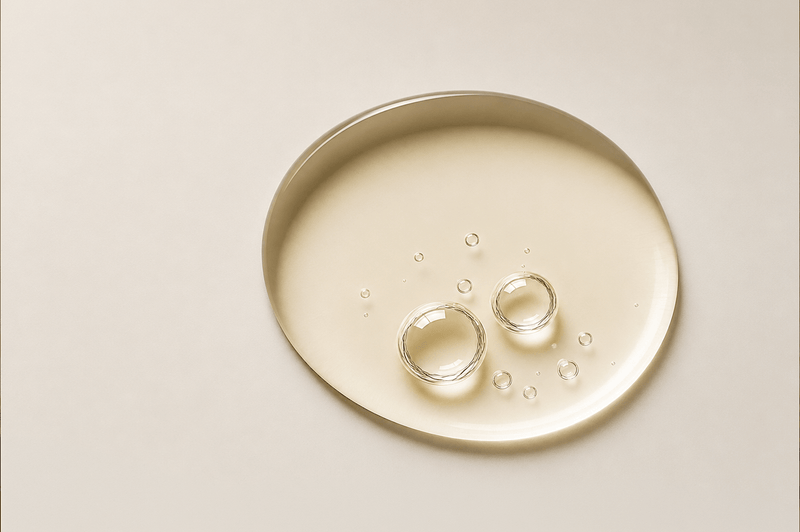 Close-up of a lightweight skincare serum, capturing its smooth texture and subtle luminosity Retinol