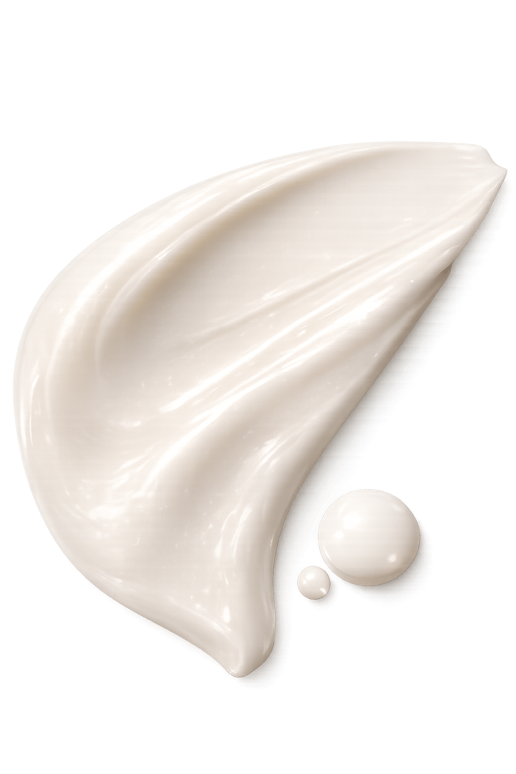 White cream smear with a pearl on a black background Suvera Skincare, small creator skincare, luxury vegan skincare