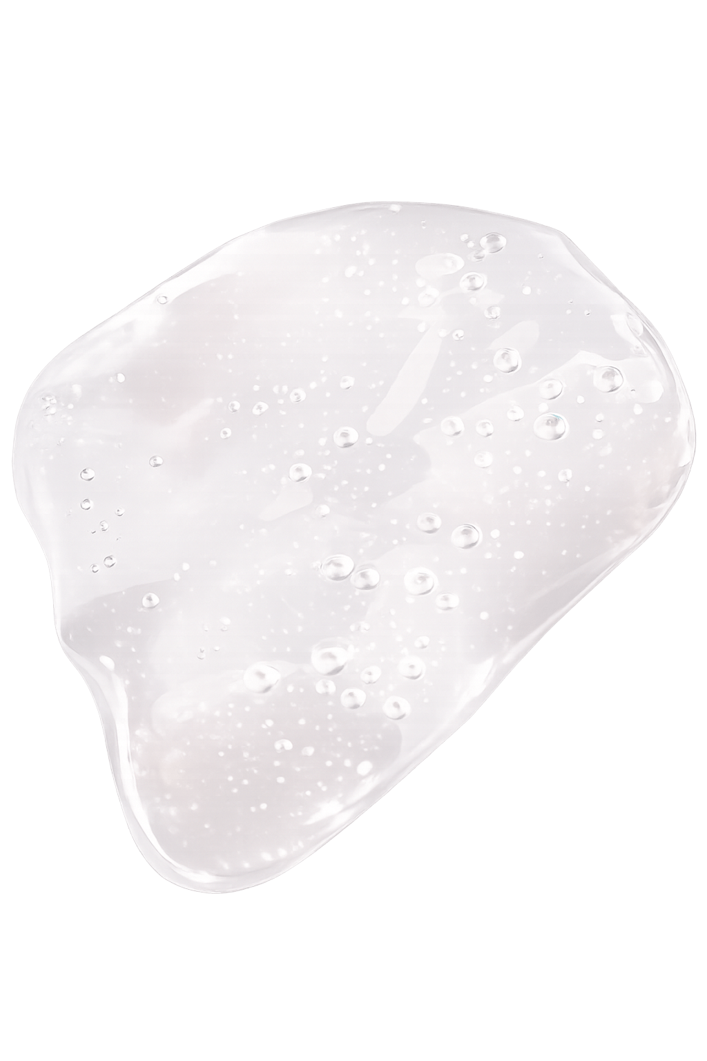 Transparent gel patch with small bubbles on a white background Suvera Skincare, natural beauty
