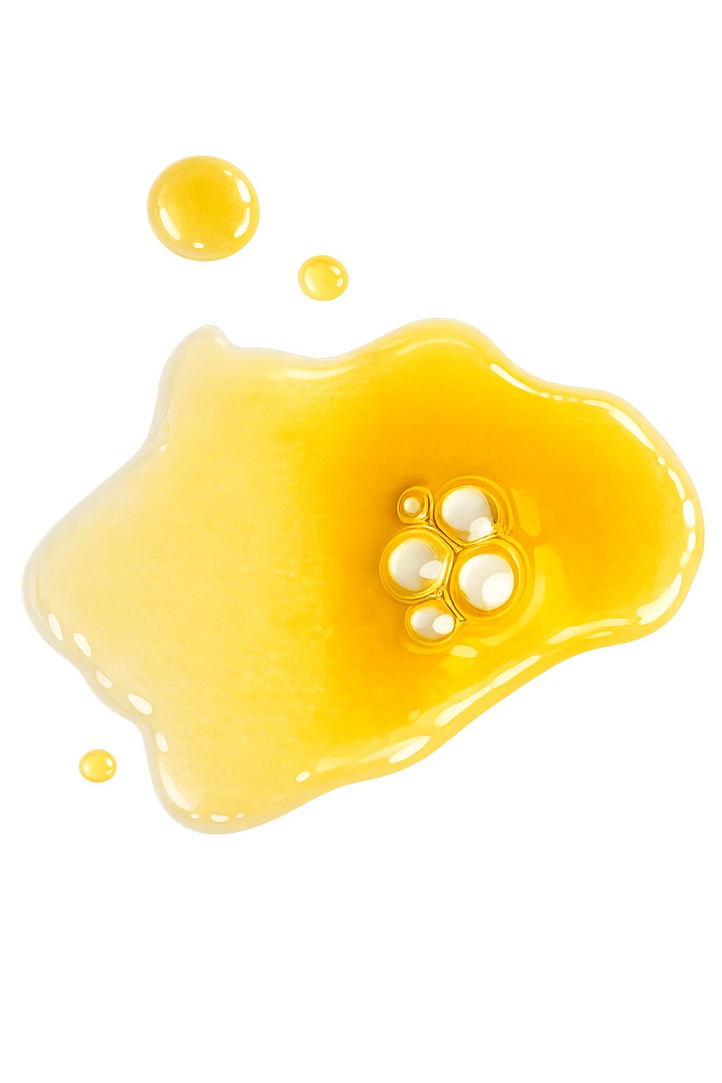 Yellow liquid splatter on a black background Suvera Skincare, COSMOS certified skincare, vegan skincare