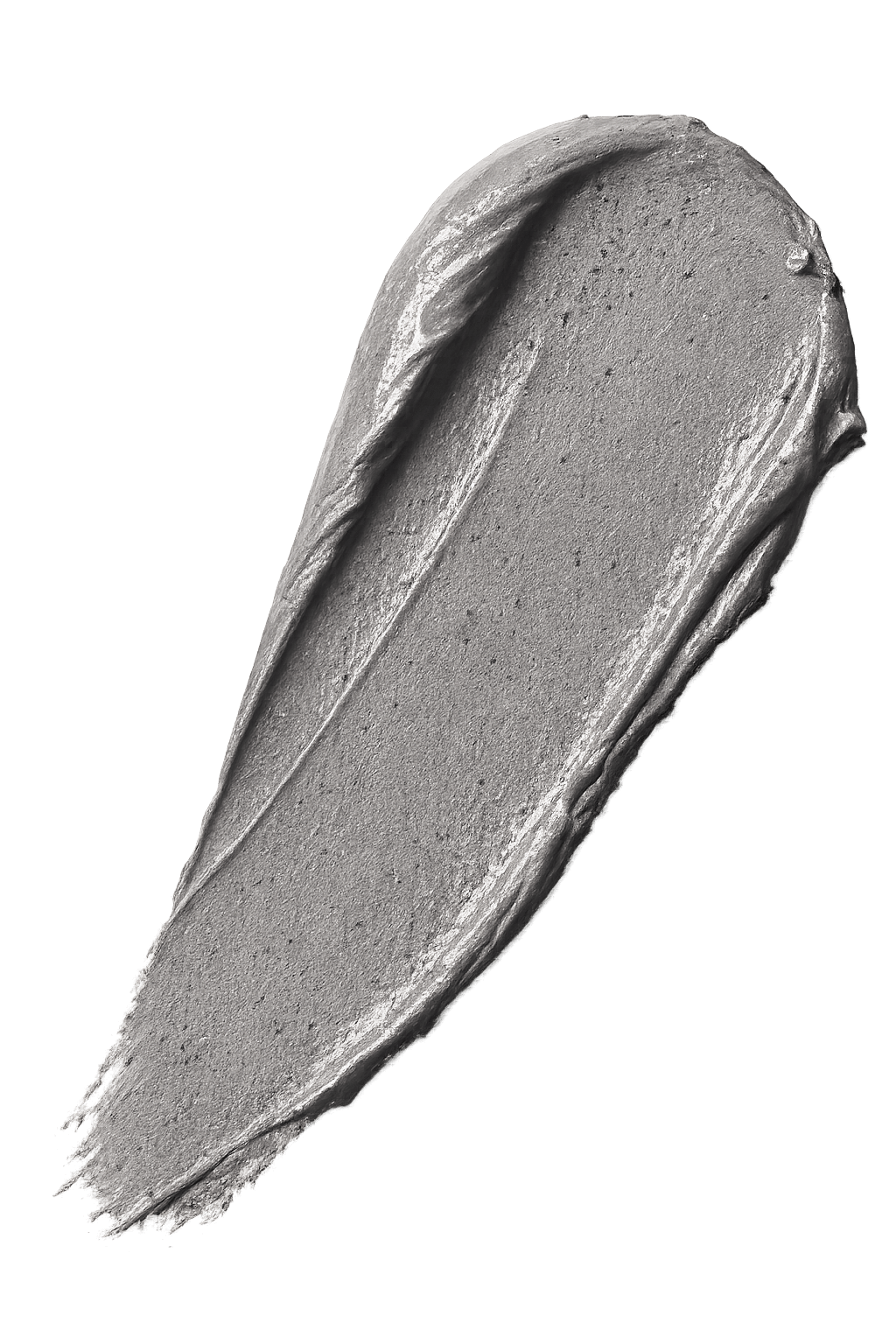 Gray smear of cream or paste on a black background Suvera Skincare, vegan skincare, Bureau Veritas certified