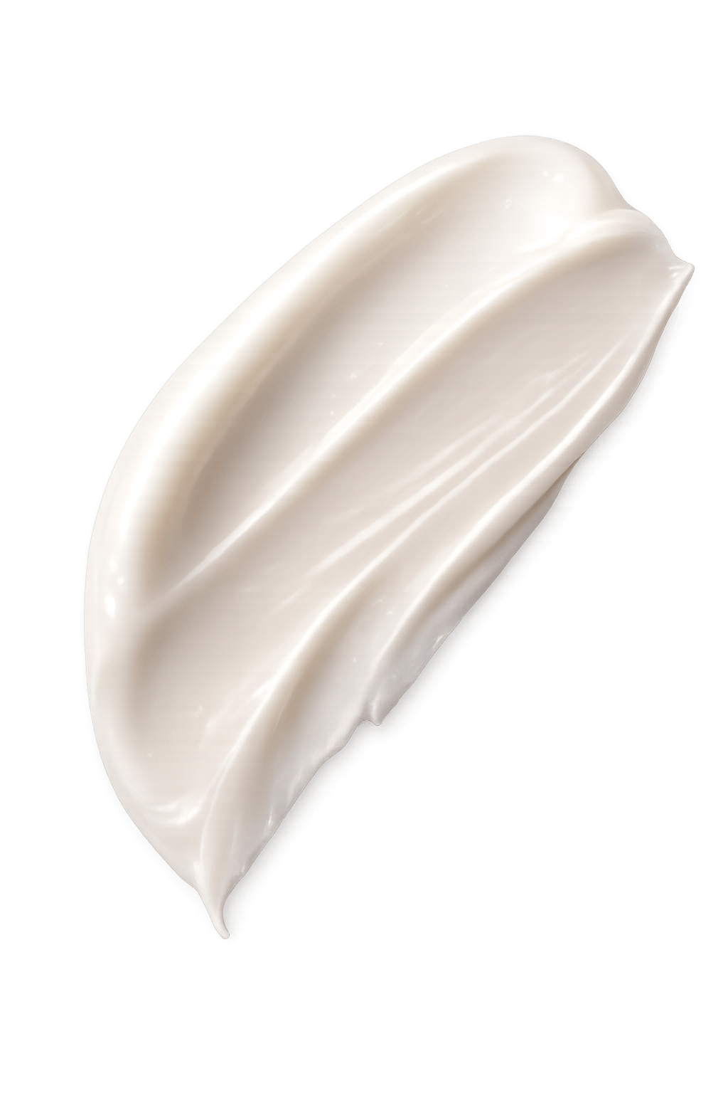 White cream swatch on a black background Suvera Skincare, COSMOS certified, skincare rituals