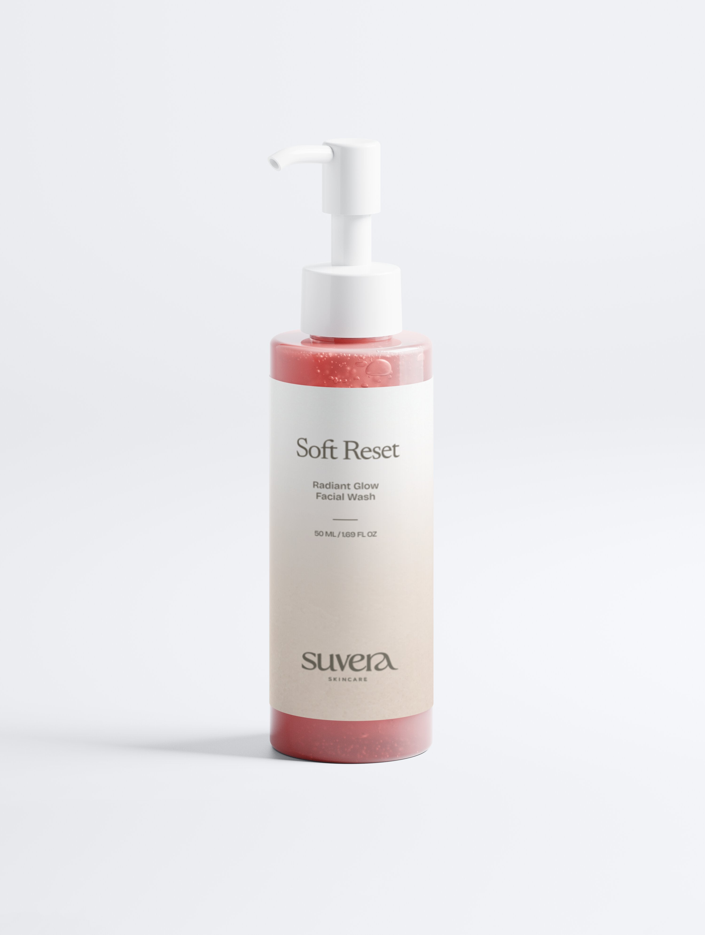 Suvera Soft Reset facial wash bottle on a white background Suvera Skincare, daily ritual